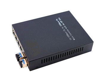 comprar 2FX 4TX 10/100/1000M Convertidor de medios de Ethernet de fibra 4 puertos RJ45 y 2 puertos de fibra Fabricación en línea